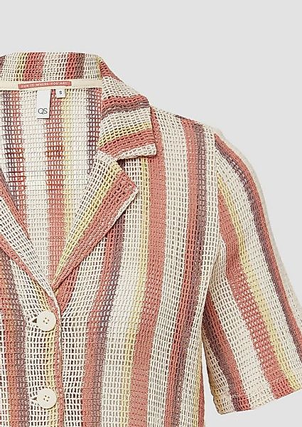 QS Funktionsjacke Verkürzte Bluse in Häkeloptik günstig online kaufen