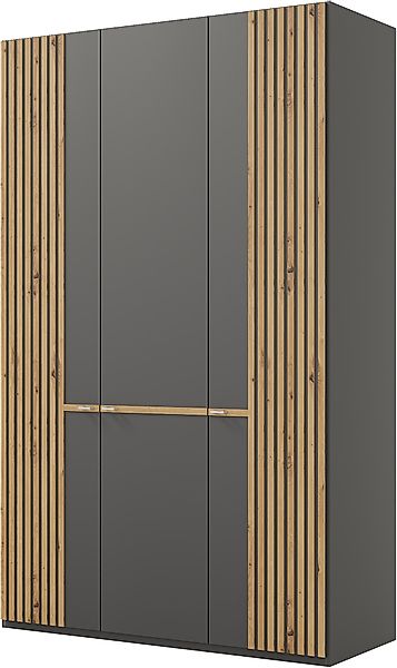 Musterring Kleiderschrank "Isabelle" Lamellen in Eiche, Griffe in schwarz, günstig online kaufen