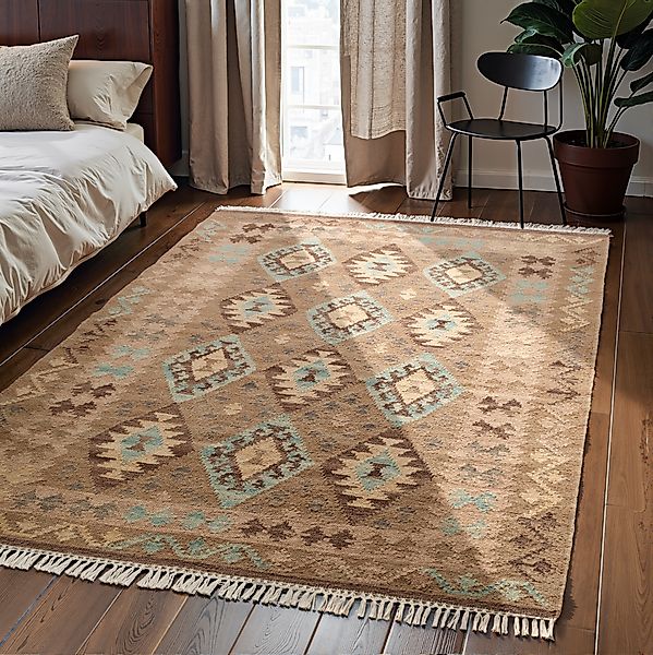 HANSE Home Teppich »Kelim Dune«, rechteckig, 3 mm Höhe, Wolle, Baumwolle, N günstig online kaufen