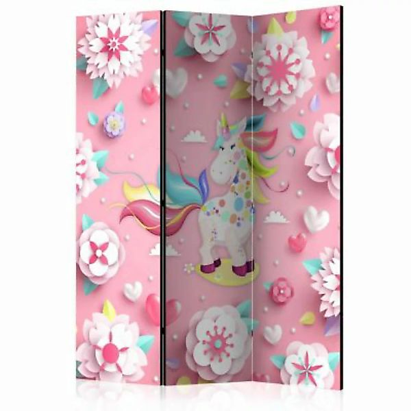 artgeist Paravent Unicorn on Flowerbed [Room Dividers] mehrfarbig Gr. 135 x günstig online kaufen