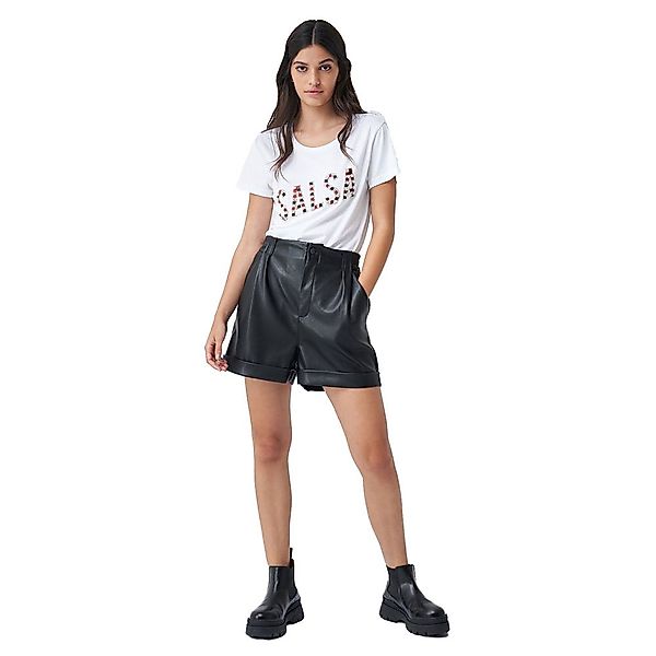 Salsa Jeans 125409-000 / Branding Stone Detail Kurzarm T-shirt XS White günstig online kaufen