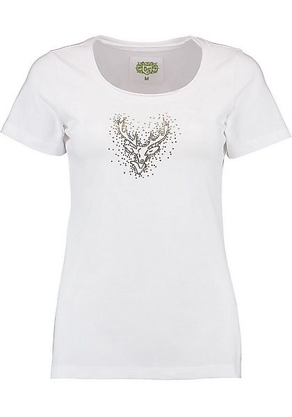 OS Trachten Trachtenshirt Wimporo Kurzarm T-Shirt mit Strass-Hirsch auf der günstig online kaufen