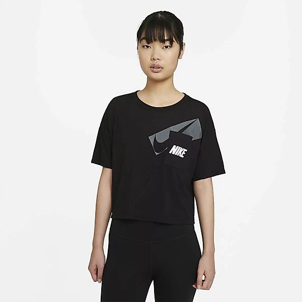 Nike Dri-fit Graphic Cropped Kurzarm T-shirt M Black / White günstig online kaufen