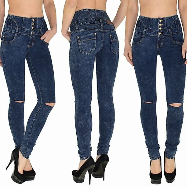 ESRA Skinny-fit-Jeans J22 Risse Damen Skinny Jeans, Damen High Waist Jeansh günstig online kaufen