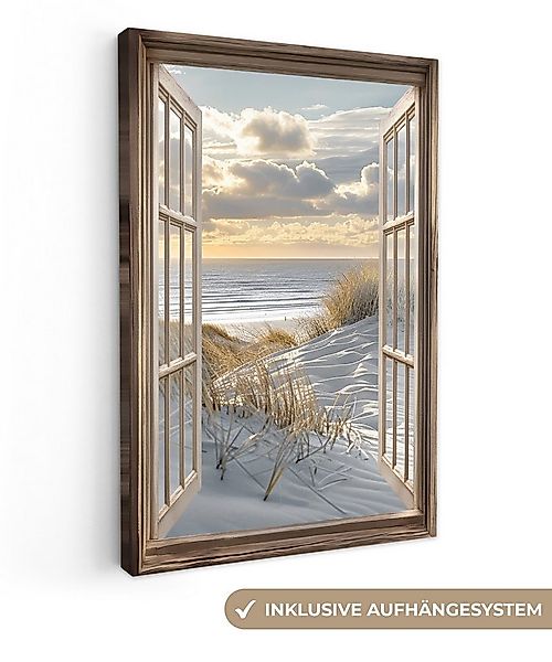 OneMillionCanvasses® Leinwandbild Ausblick - Strand - Dünen - Meer - Natur, günstig online kaufen