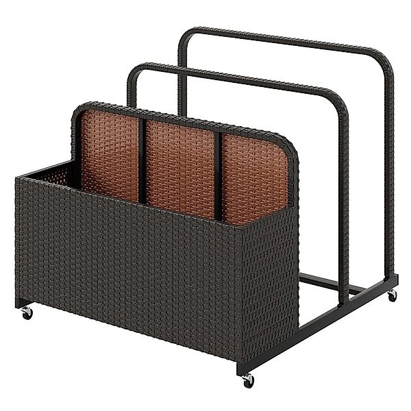 Costway Pool Aufbewahrungskorb mit Rollen Pe Rattan Braun günstig online kaufen