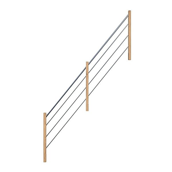 StarWood Holz-Edelstahl-Geländer Eiche Rechts FSC® günstig online kaufen
