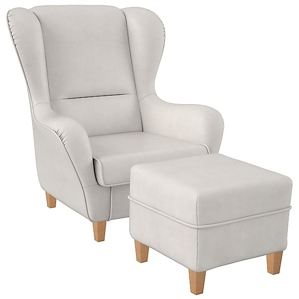 Supellex Ohrensessel Sofia Relaxsessel mit Hocker günstig online kaufen