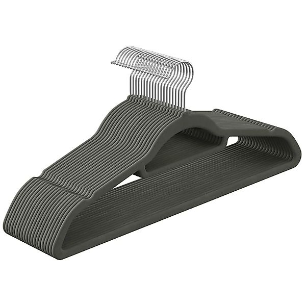 Songmics Samt-Kleiderbügel-Set Breanna Grau-Silber 20-teilig günstig online kaufen