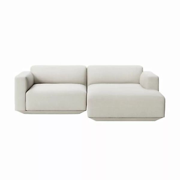 Ecksofa Develius B textil beige / 3-Sitzer - L 220 cm / Dormeuse rechts - & günstig online kaufen