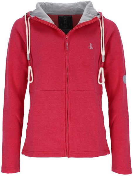 Leitfeuer Kapuzensweatjacke Damen Kapuzenjacke in Melange-Optik günstig online kaufen