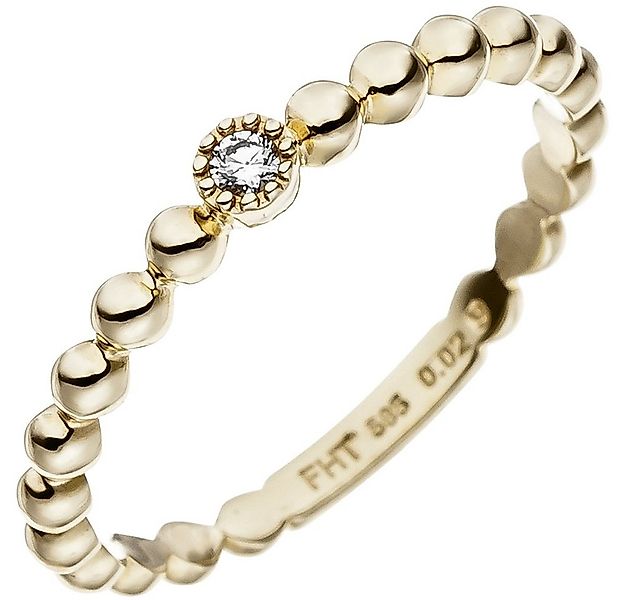 Schmuck Krone Solitärring Solitär Ring mit Brillant 0,02 Ct., 585 Gelbgold, günstig online kaufen