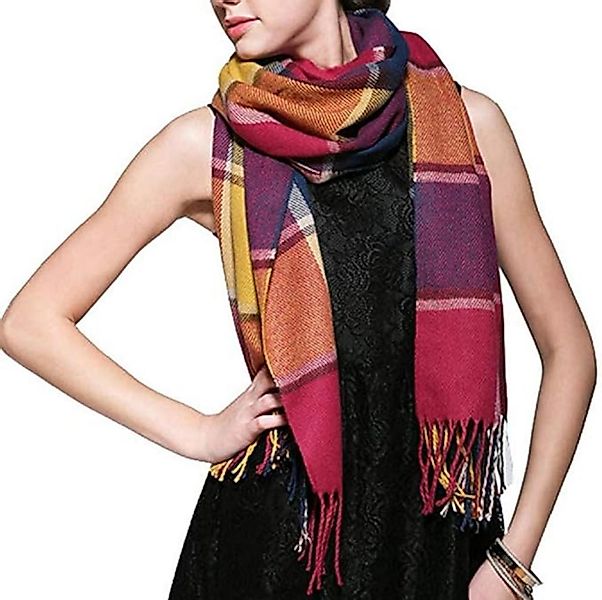 Coonoor Modeschal Karierter Damen Schal mit Fransen, im Oversize Look,für H günstig online kaufen