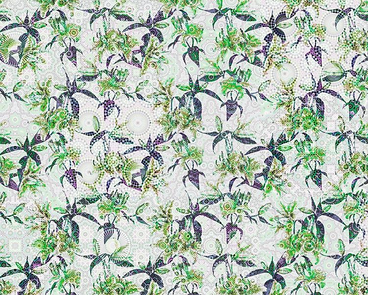 Fototapete "mosaic lilies3" 4,00x2,70 m / Glattvlies Perlmutt günstig online kaufen