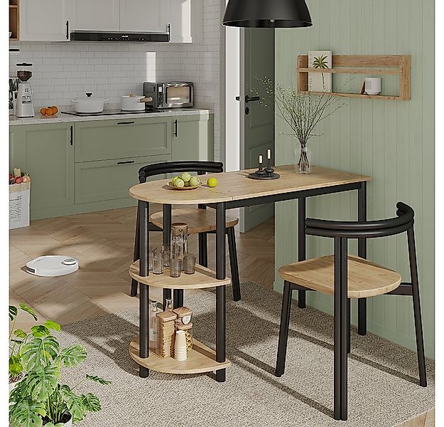 Vicco Esstisch Freetown, Goldkraft Eiche/Schwarz, 110 x 50 cm mit offene Ab günstig online kaufen