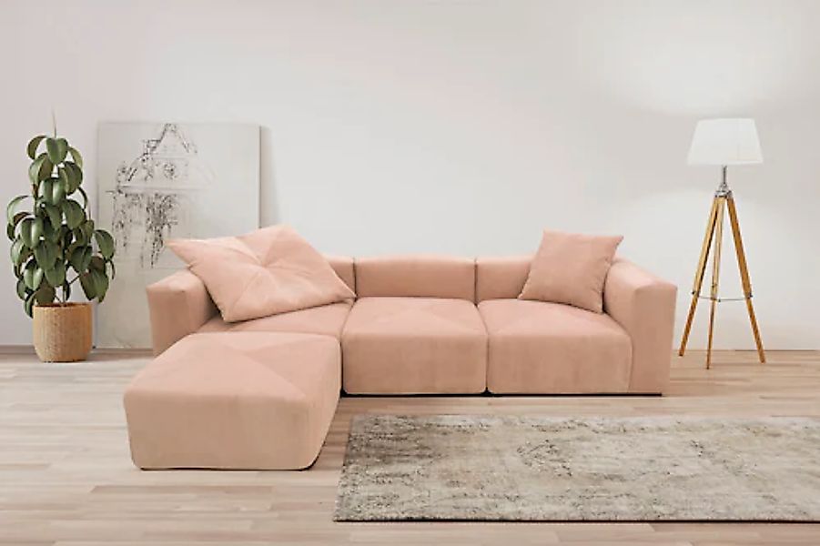 Home affaire Ecksofa »Gerrid L-Form« Cord-Bezug, Modulsofa, bestehend aus E günstig online kaufen