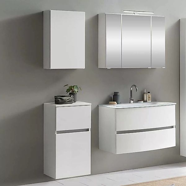 Badezimmermöbel Set in Weiß 120 cm breit (vierteilig) günstig online kaufen
