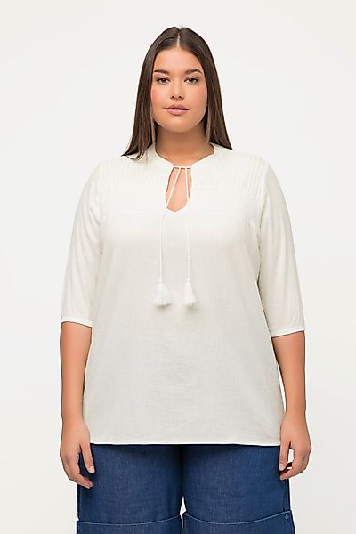Ulla Popken Tunika Tunika Quasten Tunika-Ausschnitt günstig online kaufen