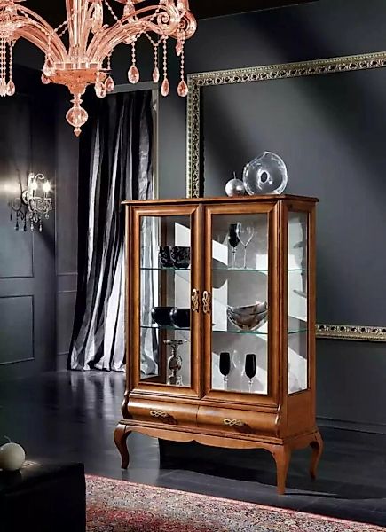 JVmoebel Vitrine Klassisch Vitrine Holz Schrank Braun Vitrine (1-St., Vitri günstig online kaufen