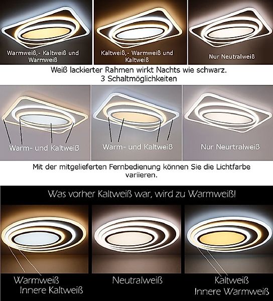Euroton LED Deckenleuchte LED Deckenleuchte Deckenlampe günstig online kaufen