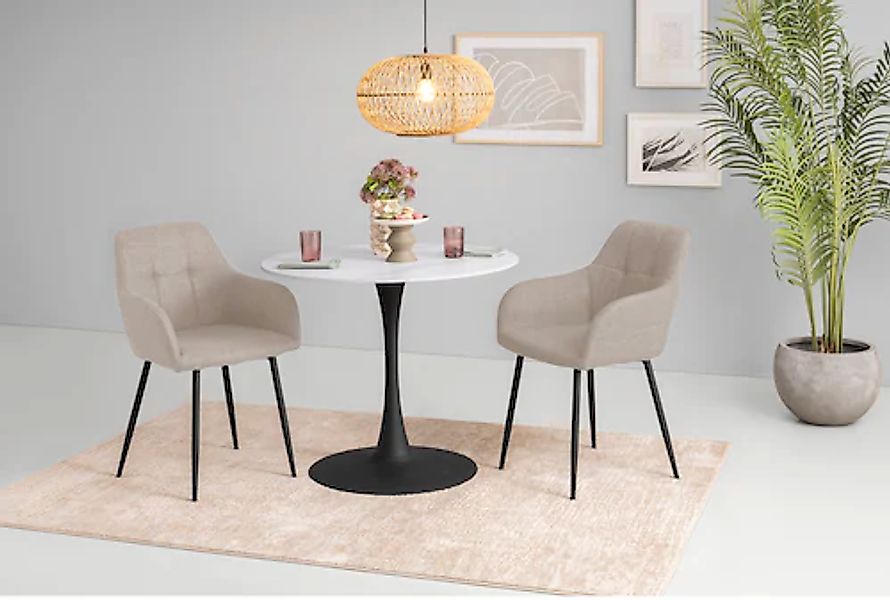 HELA Essgruppe »MOSEL« 3 Stk. tlg. Tisch 90x75 cm, Platte rund, gesinterter günstig online kaufen