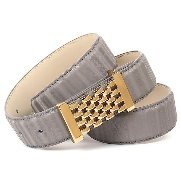 Anthoni Crown Ledergürtel mit goldfarbener Koppelschließe günstig online kaufen