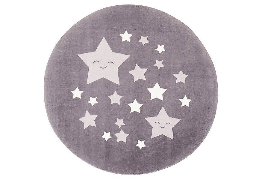 Pergamon Kinderteppich Super Soft Fellteppich Pearl Kids Sterne Rund, Rund, günstig online kaufen