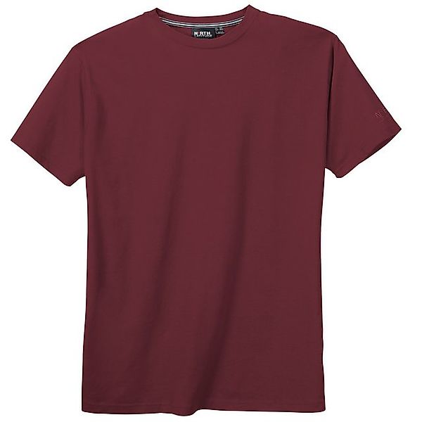 north 56 4 Rundhalsshirt North Latitude Basic T-Shirt bordeaux Übergröße günstig online kaufen