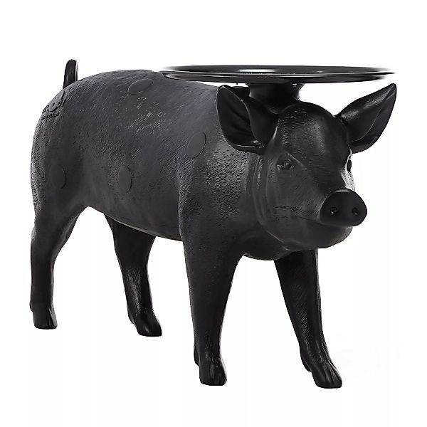 Moooi - Pig Table Beistelltisch - schwarz/Tischplatte ABS Ø60cm/BxHxT 167x7 günstig online kaufen