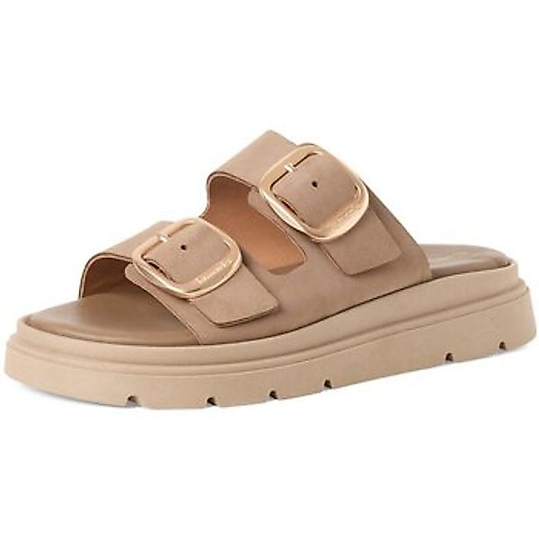 Tamaris  Pantoffeln Pantoletten Pan2RiemPlatTaupeNubuk 1-27239-42-353 günstig online kaufen