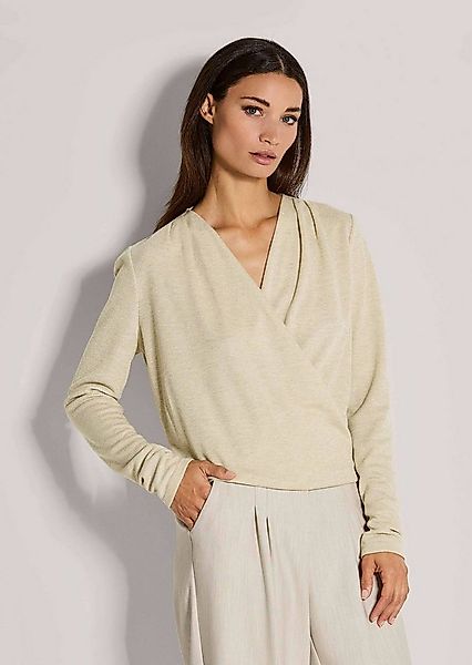 MADELEINE Langarmshirt Glamouröses Oberteil mit Wickel-Design Viskoseshirt günstig online kaufen