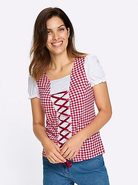 Sieh an! Klassische Bluse Trachtenshirt Kurzarm günstig online kaufen