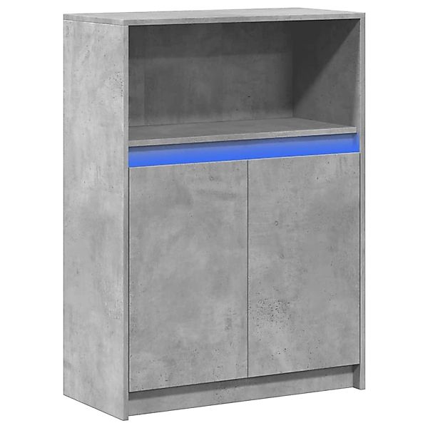 vidaXL Sideboard mit LED Betongrau 72x34x100 cm Holzwerkstoff 852162 günstig online kaufen