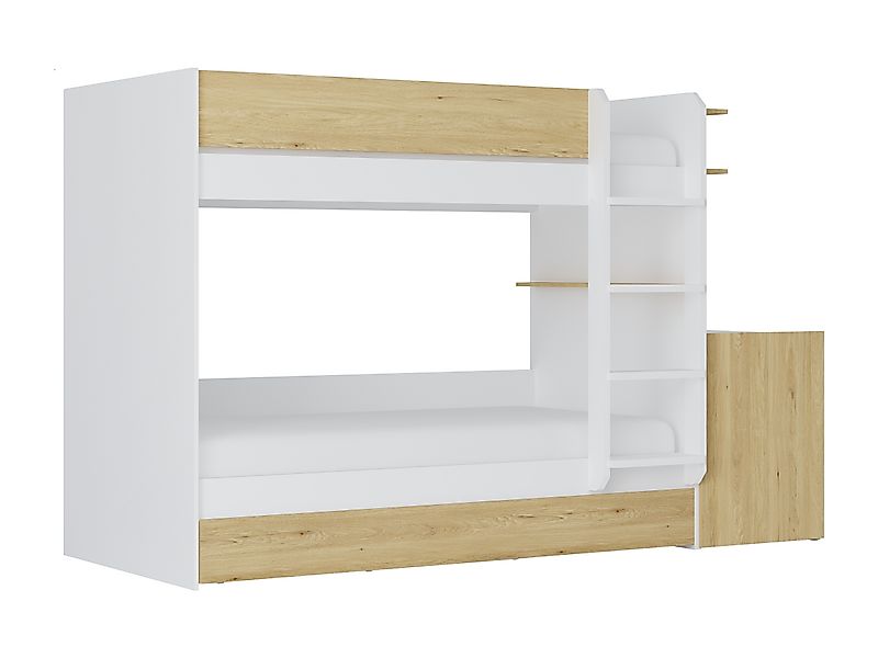 Etagenbett mit zusätzlichem Ausziehbett & 2 Schreibtischen - 3 x 90 x 190 c günstig online kaufen