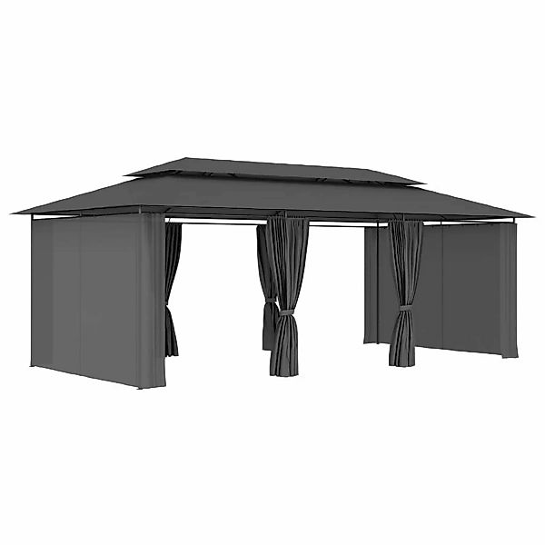 Pavillon Mit Vorhängen 600x298x270 Cm Anthrazit günstig online kaufen