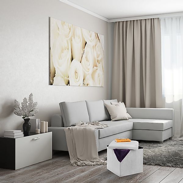 relaxdays Stauraumhocker Sitzhocker mit Stauraum, hellgrau günstig online kaufen