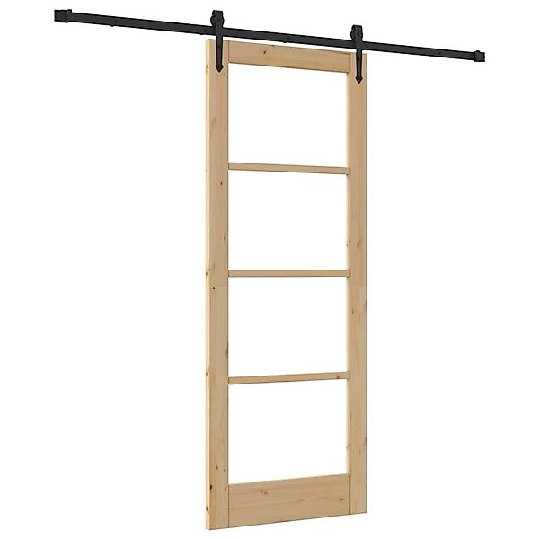 vidaXL Schiebetür ORKDAL Braun 78 x 202 cm Holz und Metall 3332467 günstig online kaufen