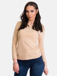 Evoni Langarmshirt Langarm Rundhals Baumwolle Basic günstig online kaufen