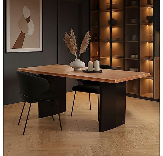 HOME DELUXE Esstisch Eiche geölt - DOMELA, 180 x 90 cm, Tischplatte aus geö günstig online kaufen