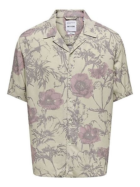 ONLY & SONS Kurzarmhemd Kurzarm- mit Blumenmuster, Button-Down-Kragen ONSBU günstig online kaufen