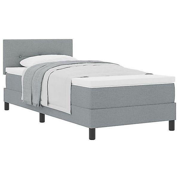 vidaXL Bett Boxspringbett mit Matratze Lichtgrau 90x200 cm Stoff (1-tlg) günstig online kaufen