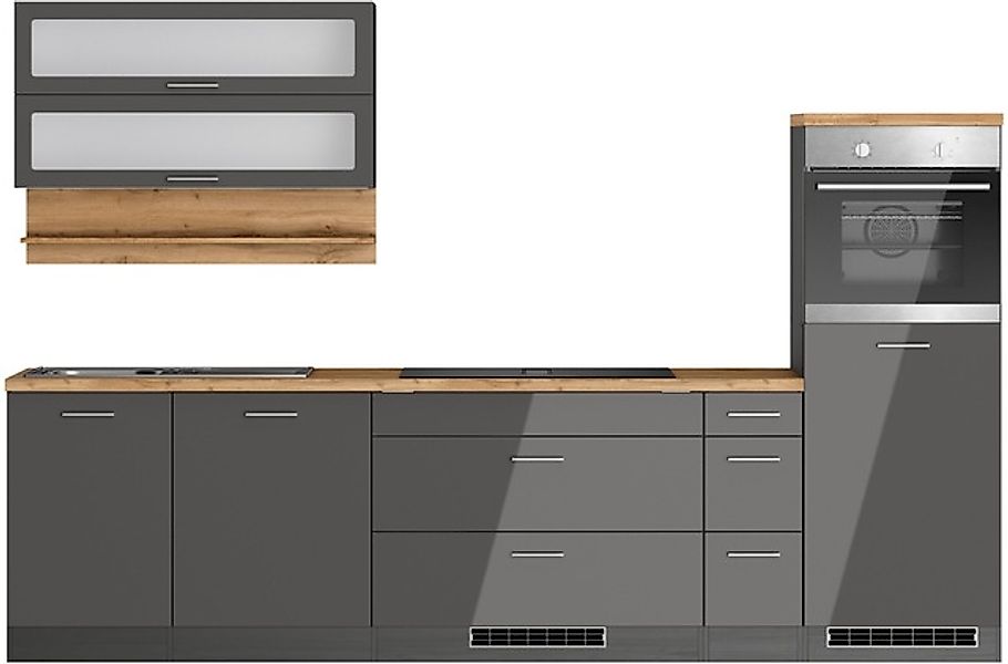 KOCHSTATION Küchenzeile »KS-Milan, optional mit Muldenlüfter« Breite 300 cm günstig online kaufen