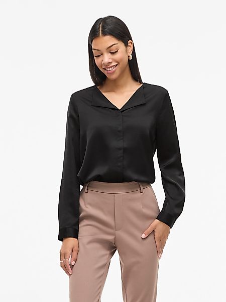 Vila Hemdbluse "VIELLETTE V-NECK L/S SATIN SHIRT - NOOS" günstig online kaufen