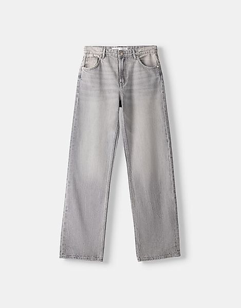 Bershka Straight Fit Jeans Bskteen 32 Grau günstig online kaufen