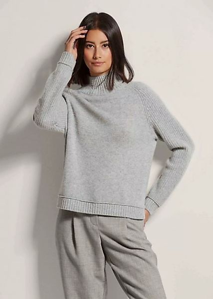 MADELEINE Strickpullover Kurzer Stehkragen-Pullover mit Kaschmir günstig online kaufen