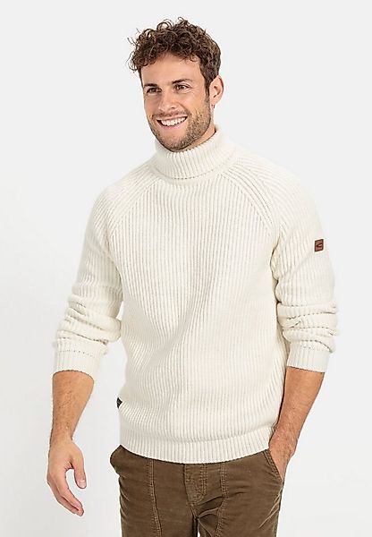 camel active Rollkragenpullover mit Rollkragen Langarm Rollkragen Lederimit günstig online kaufen