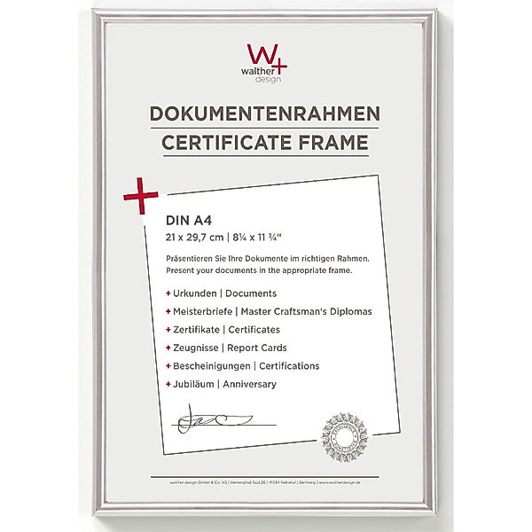 walther design Galeria Kunststoff Bilderrahmen  21x29,7 cm Silber günstig online kaufen