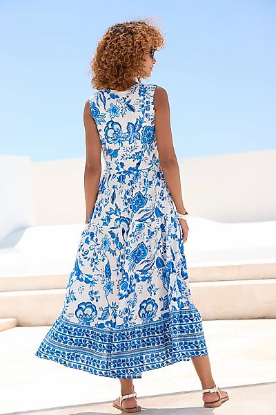 LASCANA Maxikleid mit Blumenprint und Knopfleiste, Sommerkleid, Strandkleid günstig online kaufen