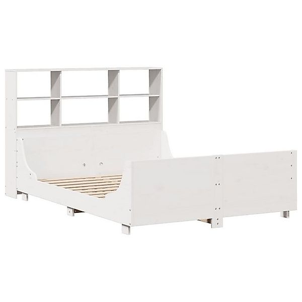 vidaXL Bett Massivholzbett mit Regal ohne Matratze Weiß 120x190 cm günstig online kaufen