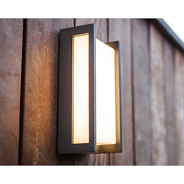 LED Wandleuchte Qubo in Anthrazit und Weiß 15W 1100lm IP54 210x110mm günstig online kaufen
